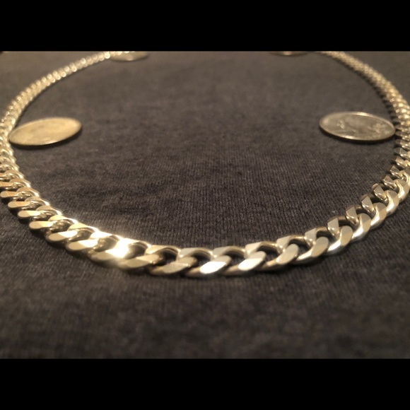 7.5mm Sterling Silver Heavy Cuban Link Chain - Picture 6 of 8